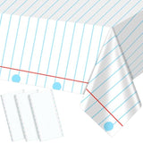 4 Pcs Preschool Kindergarten Back To School Party Tablecloth First Day To School 54 X 108 Inch Large Disposable Rectangle Notebook Tablecloth Cover For Party Supplies Table Decorations