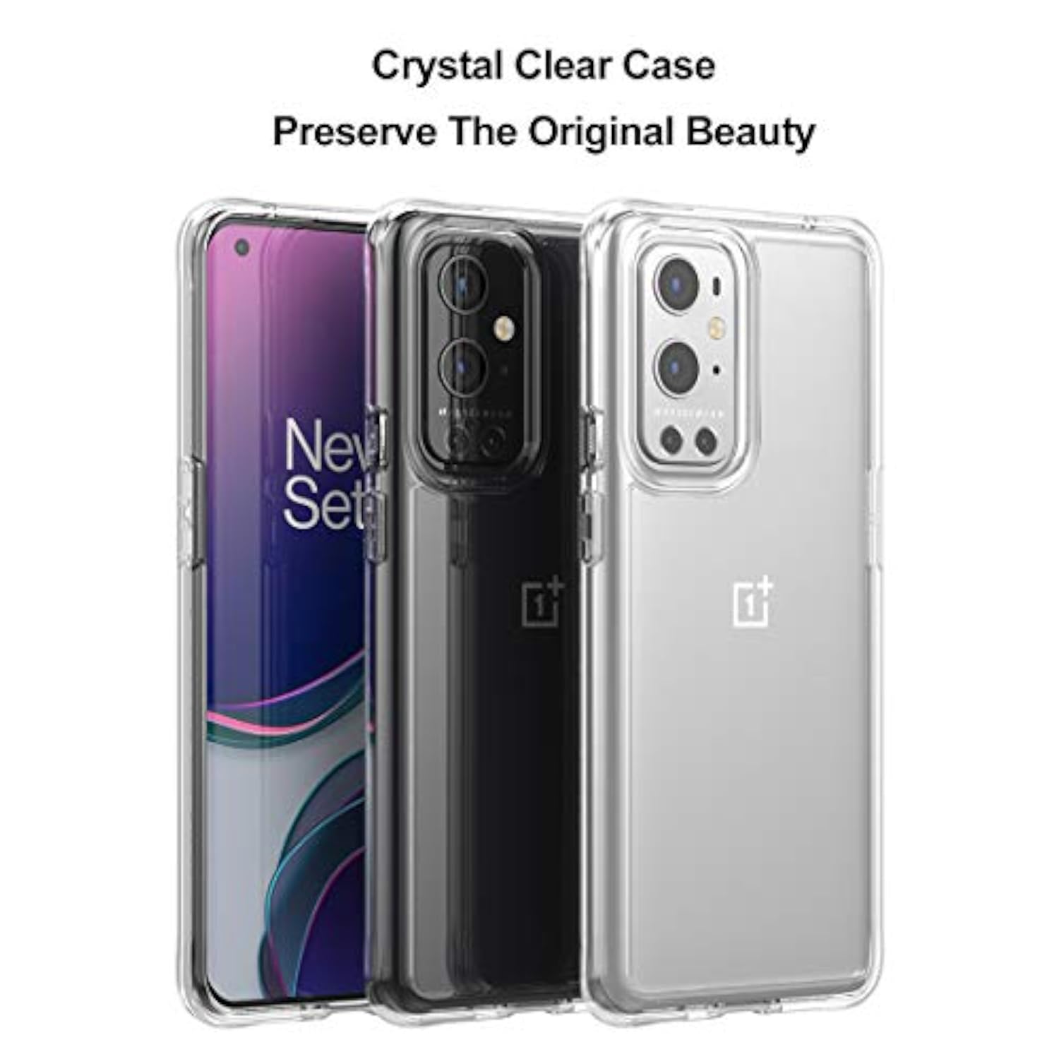 Clear Case for OnePlus 9 Pro Shockproof Protective Phone Case Cover with Wireless Charging Support, Transparent Clear