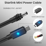 For Starlink Cable 6.56Ft For Starlink Mini Usb C Cable With Indicator Led Light Work With 60W+ Power Bank Waterproof For Starlink Mini Accessories(6.5Ft/2M)