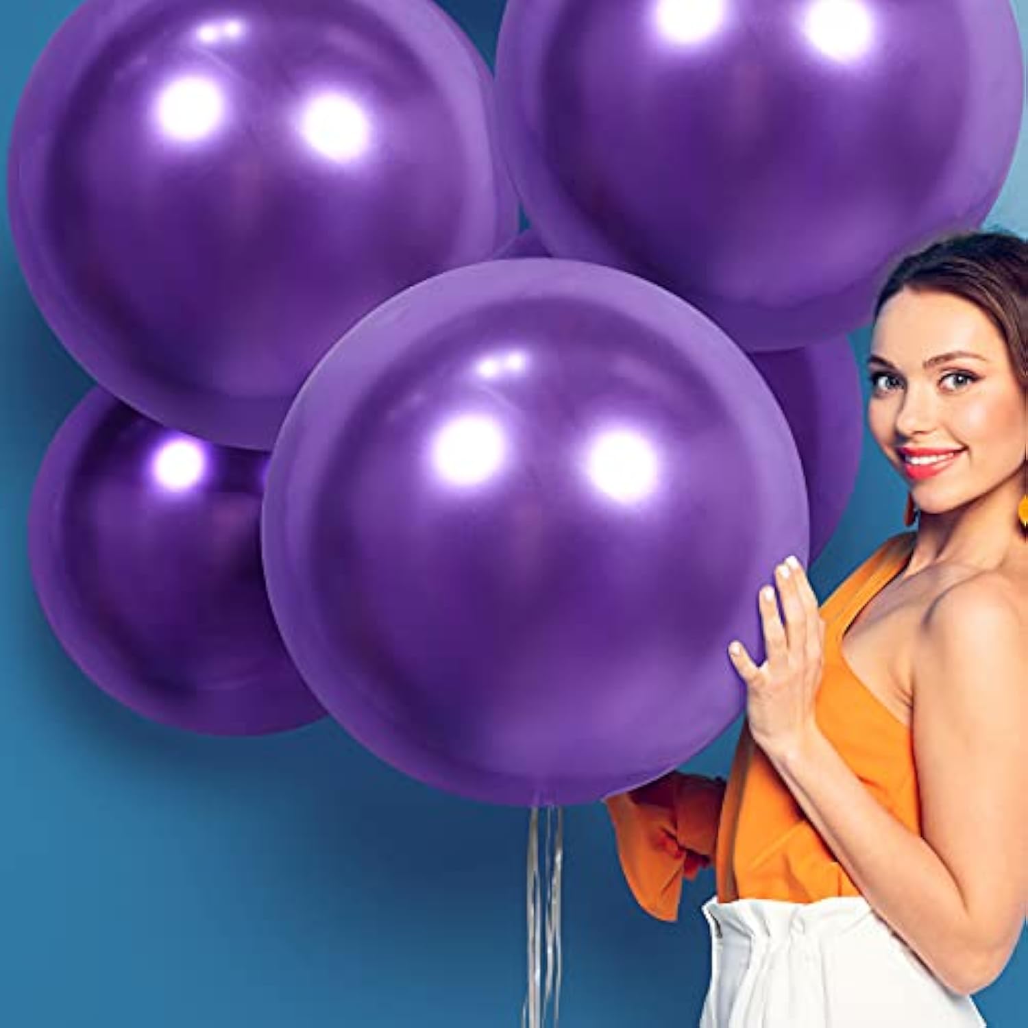 6 Pieces 36/ 18 Inch Giant Metallic Balloons Extra Large Latex Jumbo C