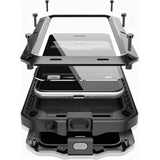 Heavy Duty Aluminum Alloy Metal Case with Silicone Screen Protector for iPhone 17 Pro Max - Black