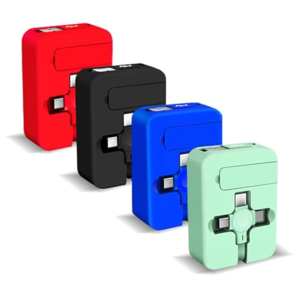 4 Pcs 3 In 1 Retractable Multi Chargers Cable (3.28Ft) With Usb C/Micro Usb/Ip And Phone Stand, Festivals And Birthday Gift For Your Family And Friends, Compatible With Iphone/Android/Tablet