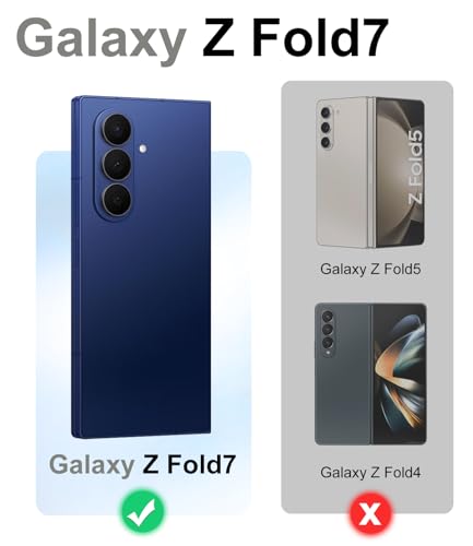 for  Galaxy Z Fold 7 Case,Built in Front Screen Protector,Gold Glitter Marble Pattern Hard PC Slim Shockproof Full Body Drop Protective Case