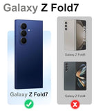 for  Galaxy Z Fold 7 Case,Built in Front Screen Protector,Gold Glitter Marble Pattern Hard PC Slim Shockproof Full Body Drop Protective Case
