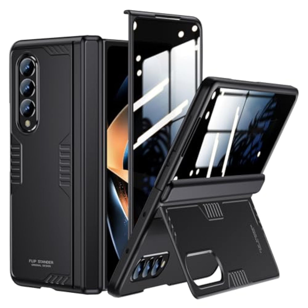 For Galaxy Z-Fold-4 Stand Slim Case: Privacy Screen Protector Hidden Kickstand Wireless Charging Thin Design For Business Professionals Phone Cover For Samsung Z Fold 4 5G 2022