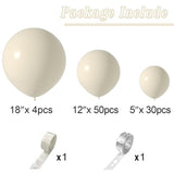 Ivory White Cream Nude Balloons - 84 Pcs Arch Kit (5 Inch, 12 Inch, 18 Inch) - Happy Birthday, Baby Shower, Wedding Decorations