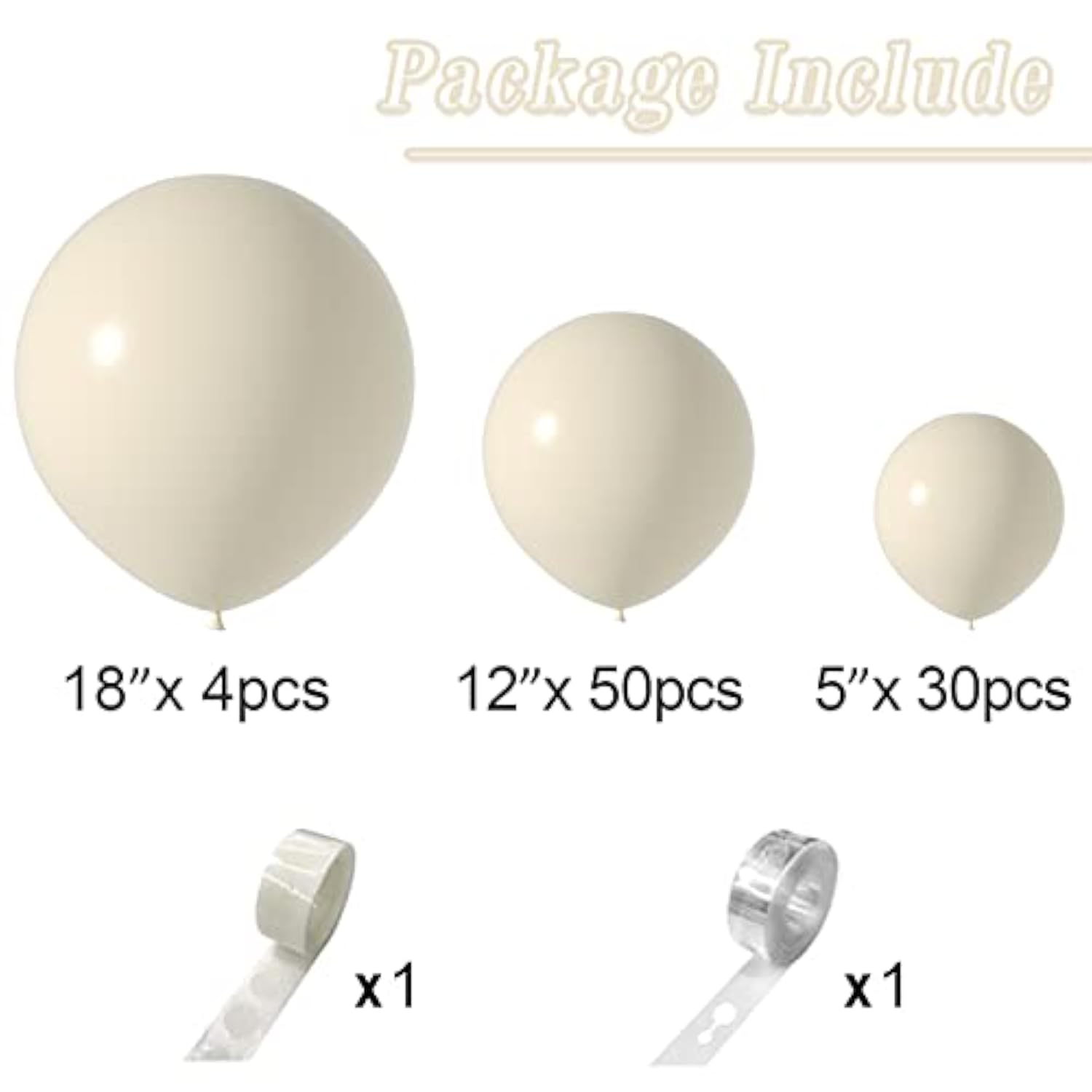 Ivory Nude Balloon Arch Kit – 84pcs Cream White Balloons for Birthday, Wedding, Baby Shower