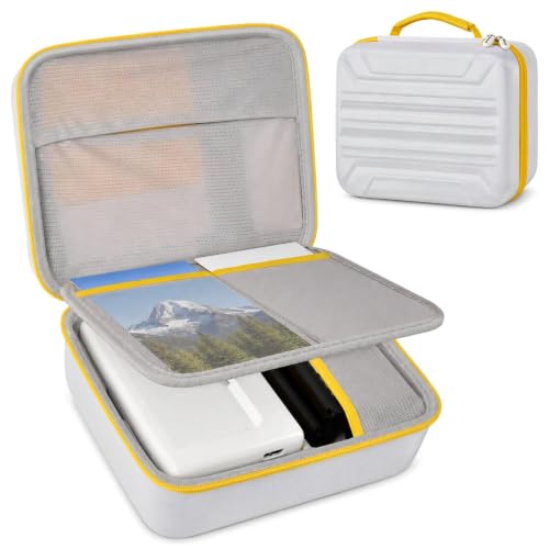 Portable Printer Carrying Case For Kodak Dock Plus 4Pass/ For Kodak Dock 4X6, Photo Paper Organizer With Protective Divider, Bottom Trays And Mesh Pocket For Device, Power Adapter & Papers (Box Only)