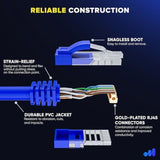 Maximm Cat 6 Ethernet Cable 10 Ft, (12-Pack) Cat6 Cable, LAN Cable, Internet C
