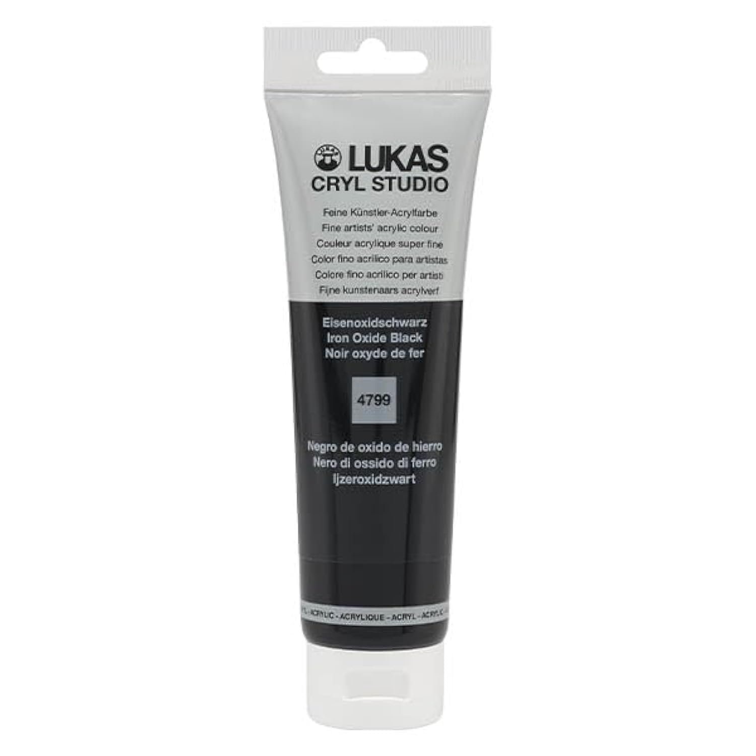 Lukas CRYL Studio Artist Acrylic Paint, Iron Oxide Black, 125 ml Tube - High Pigment Acrylic Paints for Canvas Painting, Large Scale Works - Medium-Viscosity, Water-Mixable, Fast Drying