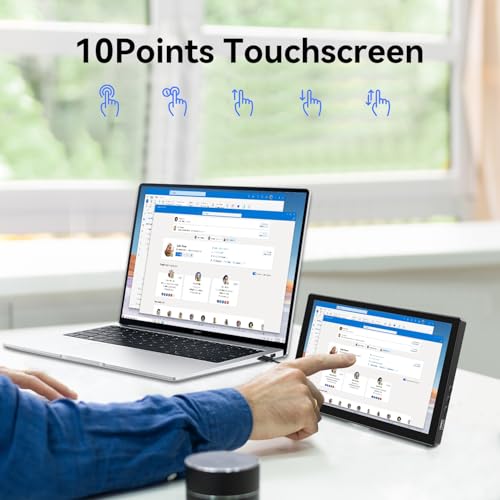 Small Touchscreen Monitor 10.1Inch,1366X768P Touch Screen 60Hz 400Cd/M² 99% Srgb Hdmi Usb-C Travel Portable Monitor For Switch Xbox Ps4/5 Laptop Raspberry Pi