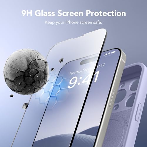 Magnetic for iPhone 14 Pro Case, Compatible with MagSafe, [Full Camera Protection][Screen Protector] Silicone Shockproof Protective Phone Case for