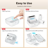 Sticker Printer, Mini Print With 1 Rolls Paper,Pod Bluetooth Portabel Sticker Maker Thermal Printer Inkless With Multiple Templates For Phone & Tablet