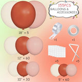 Orange Pink White Balloon Arch Kit: 155 Piece Party Decor