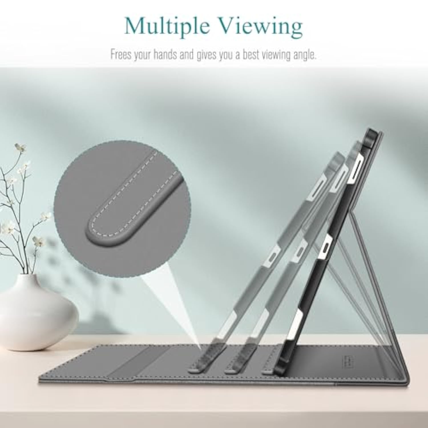Fintie Case For Samsung Galaxy Tab S10 Fe/ S9 Fe 5G 10.9 Inch/Tab S9 11 Inch With Builtin S Pen Holder, Multiple Angle Portfolio Business Cover With Pocket Auto Sleep/Wake, Gray