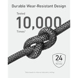 Anker Cable Bio-Briaded, Durable USB A to USB C Charger Cable for Samsung Galaxy Note Series, LG V30 (2 Pack, 6FT, Black)