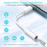 [ MFi Certified] 2 Pack Lightning to 3.5mm Headphone Jack Adapter for iPhone Aux Adapter Converter Dongle Audio Cable for  iPad/iPhone