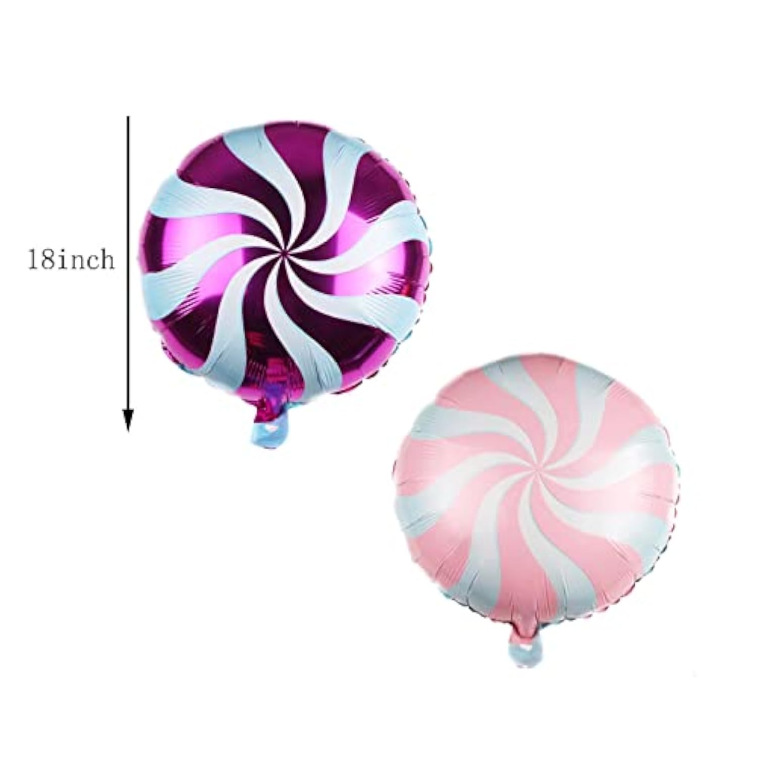 10 Pack Candy Foil Balloons Sweet Spiral Mylar Balloon Set Party Birthday Decorations