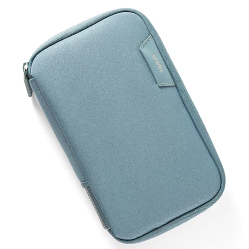 Folio 1L Tech Gear Pouch For Personal Or Individual Family, Travel, Work Cable Organizer, Electronic Tech Accessories With Label Identification, Small In Arctic Blue