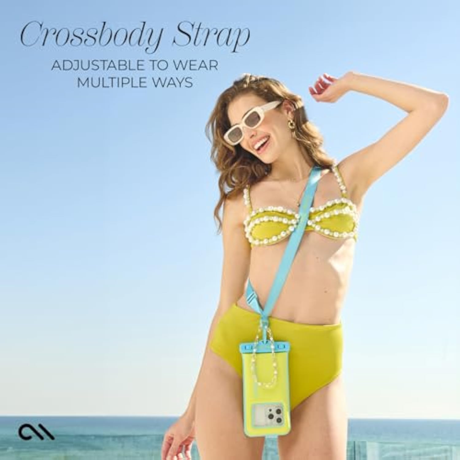 Case-Mate IP68 Waterproof Phone Pouch - Floating Waterproof Phone Case with Crossbody Lanyard - Beach Cruise Ship Travel Essentials - Compatible with All Devices - Touchscreen Friendly - Citrus Splash