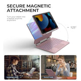 For Ipad 9Th Generation Case With Keyboard Floating Cantilever Magnetic Stand Multi-Touch Trackpad Backlit Pencil Holder Magic Style Keyboard For Ipad 9Th/8Th/7Th Generation 10.2", Peony Pink