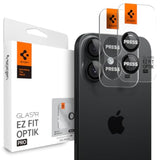 Spigen Camera Lens Screen Protector [GlasTR EZ Fit Optik Pro] Designed for iPhone 17 | iPhone 16 Plus | iPhone 16 [Case Friendly] - Black [2 Pack]