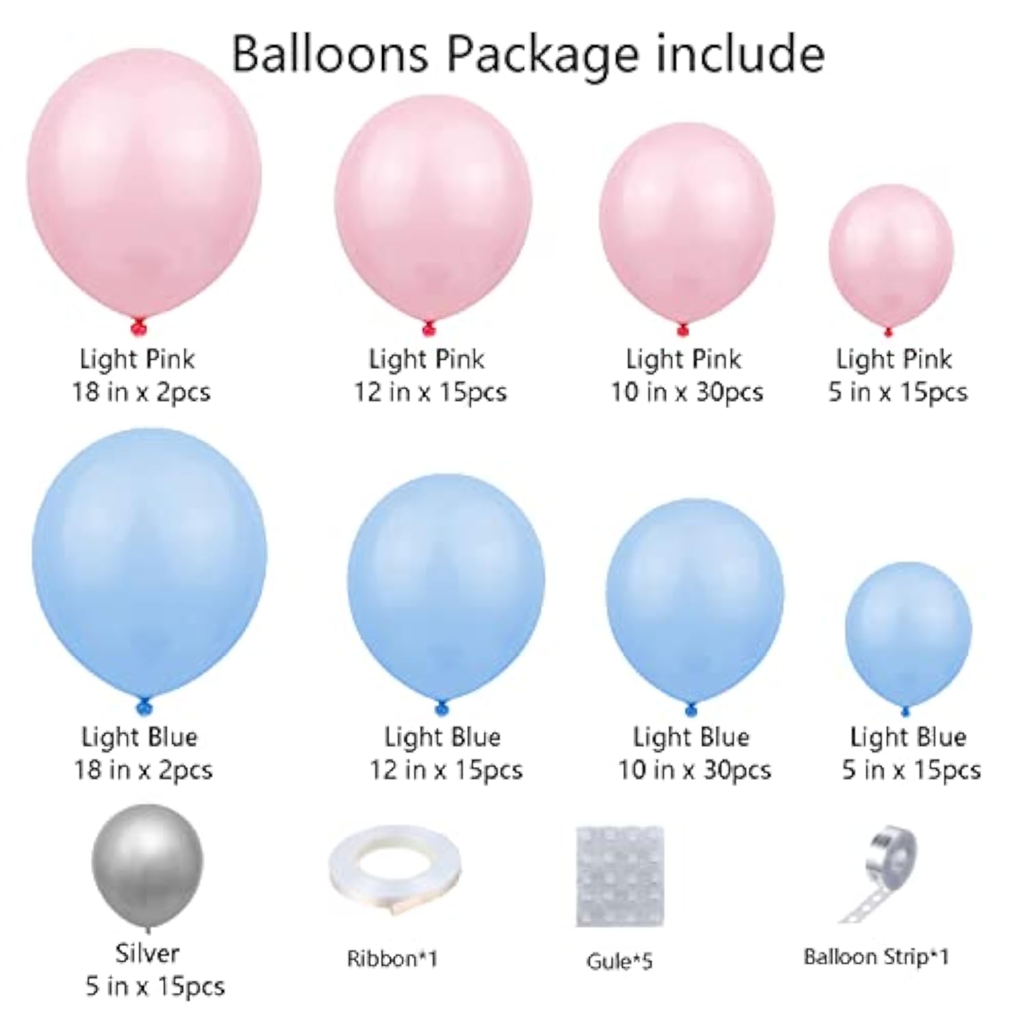 139Pcs Gender Reveal Balloon Garland Arch Kit With Pink And Blue Ballo