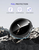 Waterproof Case for  Galaxy Watch 8 Screen Protector 44mm with Tempered Glass, 1-Pack Hard PC Cover Bumper for Galaxy Watch8 No Fog,