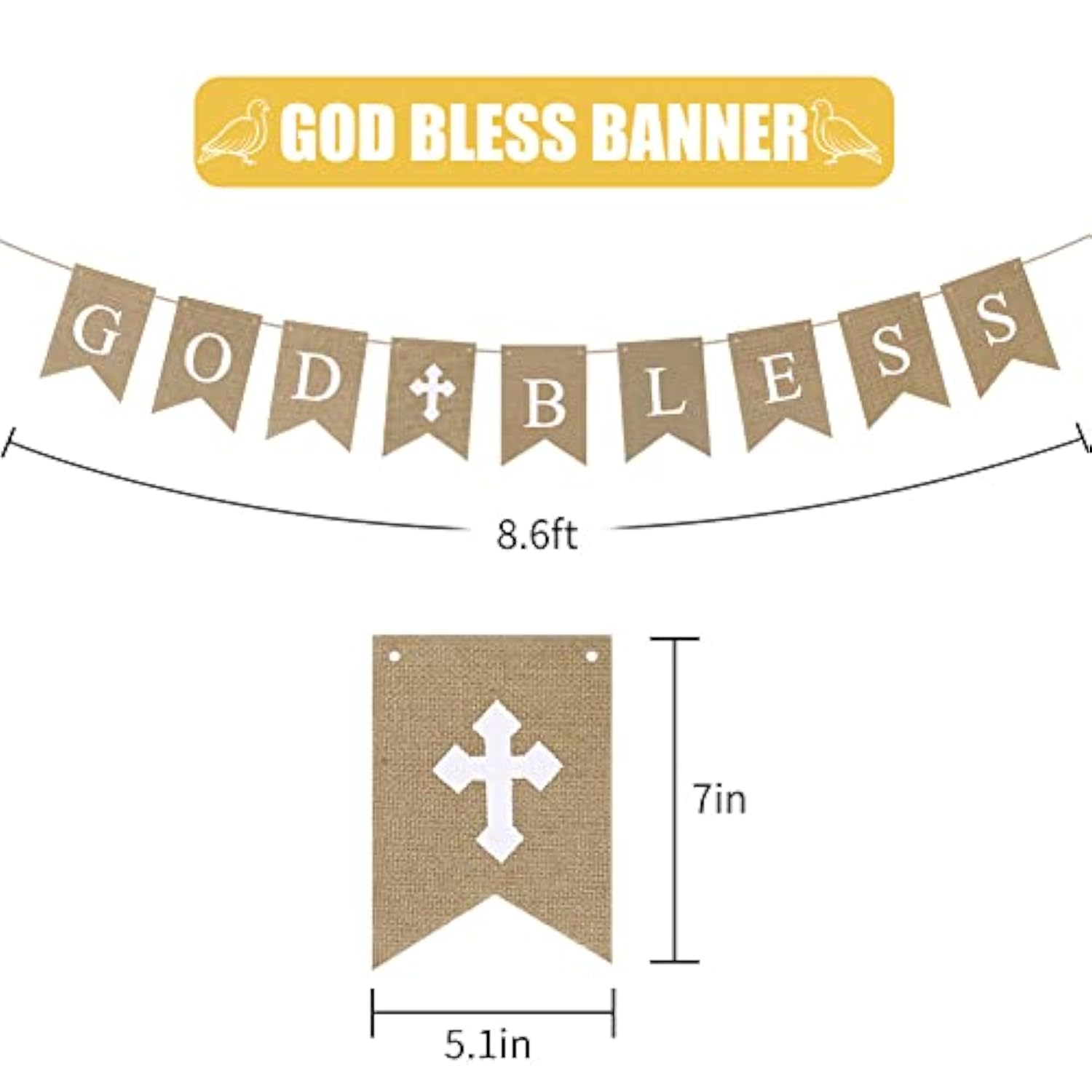 Baptism Decorations For Boys, First Communion Decorations, Christening Decor 1St Holy Communion Party Supplies God Bless Banner Blue Party