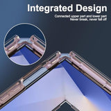 For Samsung Galaxy Z Flip 7 Case With Lanyard Wrist Strap,Clear Anti Yellowing Phone Cover, Ultra-Thin Slim Fit Hard Pc Transparent Protective Case For Samsung Z Flip7,Rose Gold