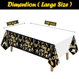 Happy New Year Plastic Table Cloth For Parties, 2026 Disposable Table Cover, Plastic Party Table Clothes Decorations Supplies.(108”L X 54”W)
