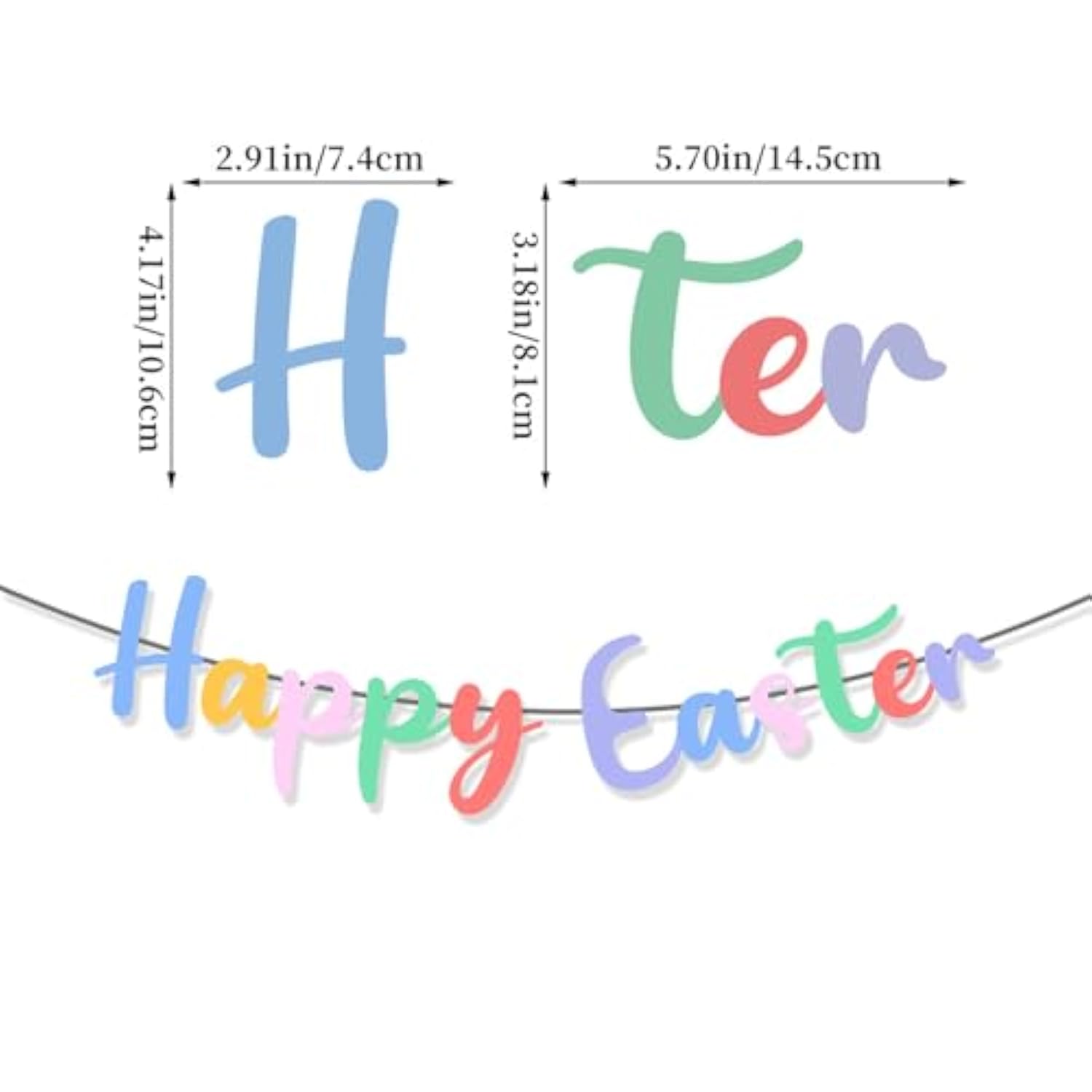 Easter Party Decorations, Happy Easter Banner Set Egg Bunny Hanging Swirl Cake Toppers Easter Party Supplies
