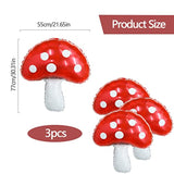 3 Pack 31" Mushroom Foil Balloons Fairy Garden Woodland Birthday Party Decorations