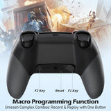 Wireless Controller for PS4 with 2 Macro Buttons, 3.5mm Audio and Turbo Function, 6-Axis Motion Control, Dual Vibration, Gamepad Joystick for PS-4,
