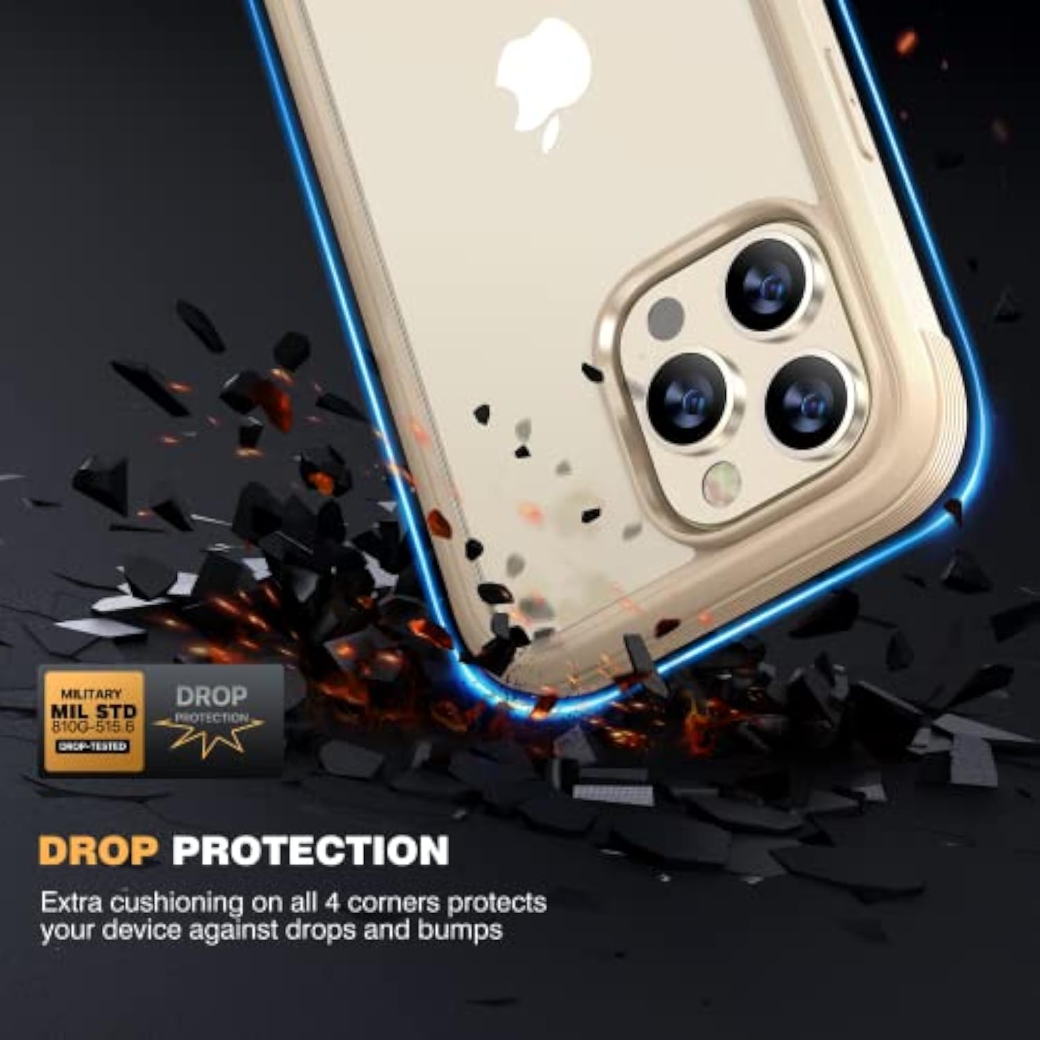 Designed For 14 Pro Max Case 6.7’’, Full Body Rugged Case [2023 Upgraded] W/Built-In Touch Sensitive Anti-Scratch Screen Protector+Tempered Glass Camera Lens Protector(Bean Yellow)