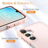 For Samsung Galaxy A16 5G Case, Matte Phone Case With 1 Screen Protector, Frosted Translucent Back, Slim Shockproof Protective Cover, Pink