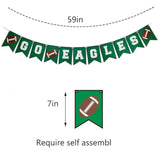Go Eagles Banner - Football Game Day Decor, Green Felt Rectangular Banner