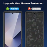 Galaxy Z Fold 6 Front Frame with Built-in Screen Protector Black for Samsung Z Fold 6 Phone Case