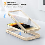 Designed For 14 Pro Max Case 6.7’’, Full Body Rugged Case [2023 Upgraded] W/Built-In Touch Sensitive Anti-Scratch Screen Protector+Tempered Glass Camera Lens Protector(Bean Yellow)