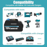 2 Pack 18V 6500Mah Replacement For Makita 18V Battery And 14.4V-18V Replacement Charger For Makita Dc18Rc Compatible With Lxt Li-Ion Battery Bl1860 Bl1850 Bl1840
