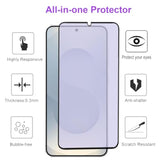 2 Pack Anti Blue Light Tempered Glass Screen Protector For Samsung Galaxy S25. Eye Protection Tempered Glass Film,No Bubbles,9H, Hd, Blue Light Blocking Film For Galaxy S25 6.2”