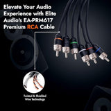 Premium Series 100% Ofc Copper Rca Interconnects Stereo Cable, 6 Channel 17' C