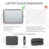 Rainyear 11-11.6 Inch Laptop Sleeve Case Soft Lining Carrying Bag Cover With Accessories Pouch, Compatible With 11.6" Macbook Air For 11" Notebook Computer Tablet Chromebook (Gray, Upgraded Version)