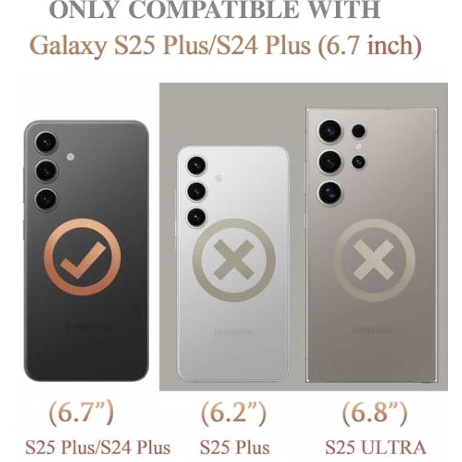 Samsung Galaxy S25+ Plus Case with Slide Camera Cover, Screen Protector, Kickstand