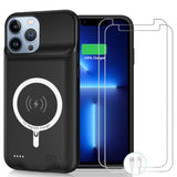 Battery Charging Case For Iphone 13 Pro Max, 10800Mah High Capacity Portable Rechargeable Battery Case Qi Wireless Charging With Iphone 13 Pro Max (6.7 Inch) Extended Battery Charger Cover(Black)