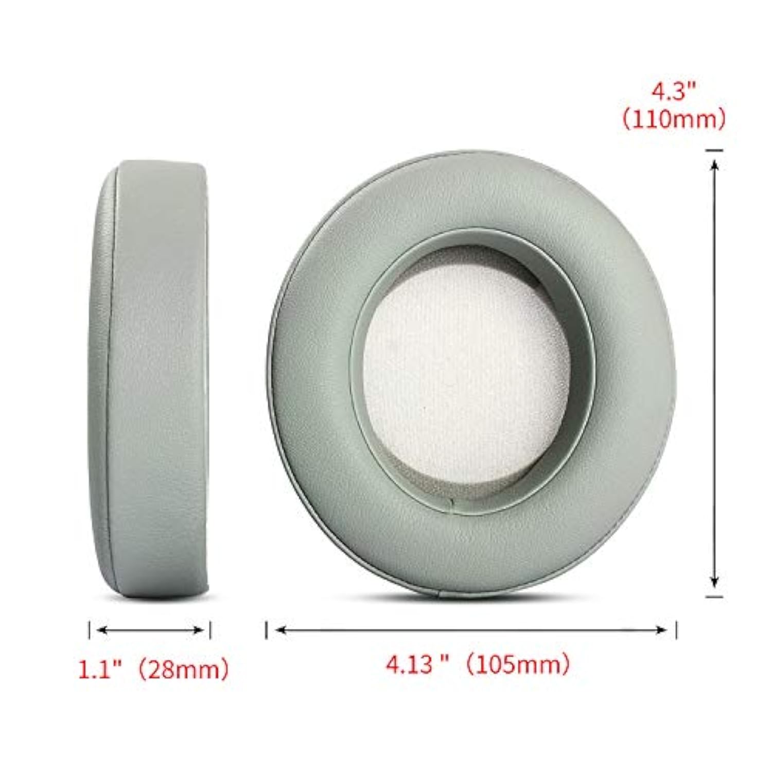 Replacement Earpads Cushion Cups Compatible With Razer Kraken Pro V2 7.1 Chroma V2 Gaming Headset Pillow Foam (Grey)