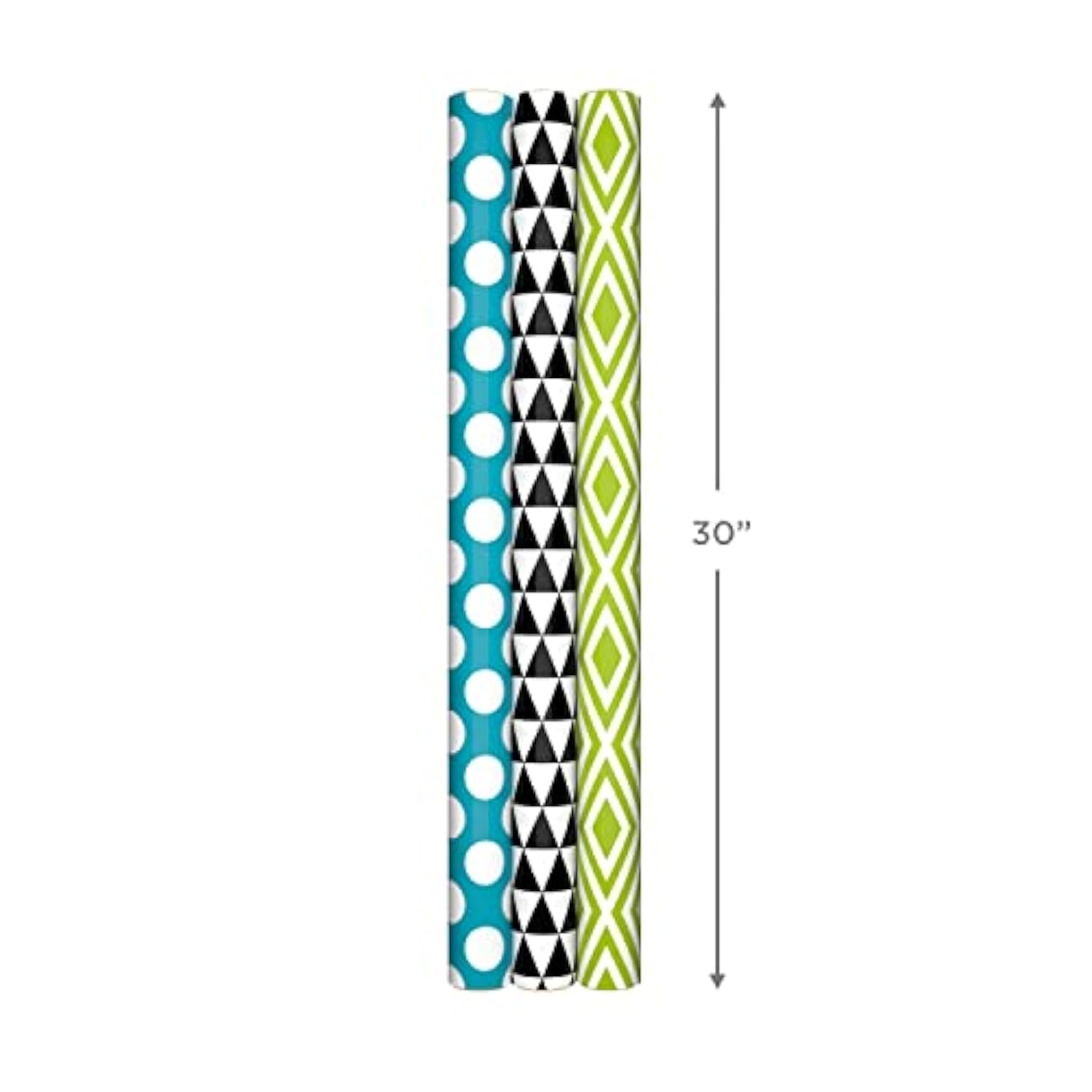 3 Reversible Gift Wrap Rolls – Modern Black, White & Brights for Any Occasion