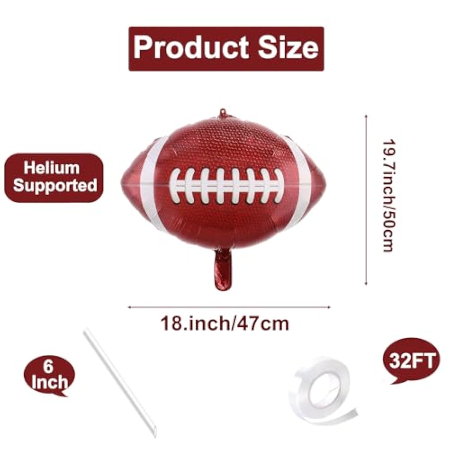 12 Pieces 21 Inches Large Foil Football Balloons, Football Shaped Aluminum Foil Balloons For Sports Themed Superbowl Party Supplies Birthday Decorations