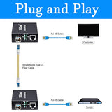 A Pair Of Gigabit Single Mode Lc Fiber Media Converter, With 2 Pcs Sfp Lx Modules, 1.25G/S Fiber To Ethernet Converter, 1000Base-Lx To 10/100/1000Base-Tx, Sfp To Rj45, Smf, 1310Nm, Up To 20Km