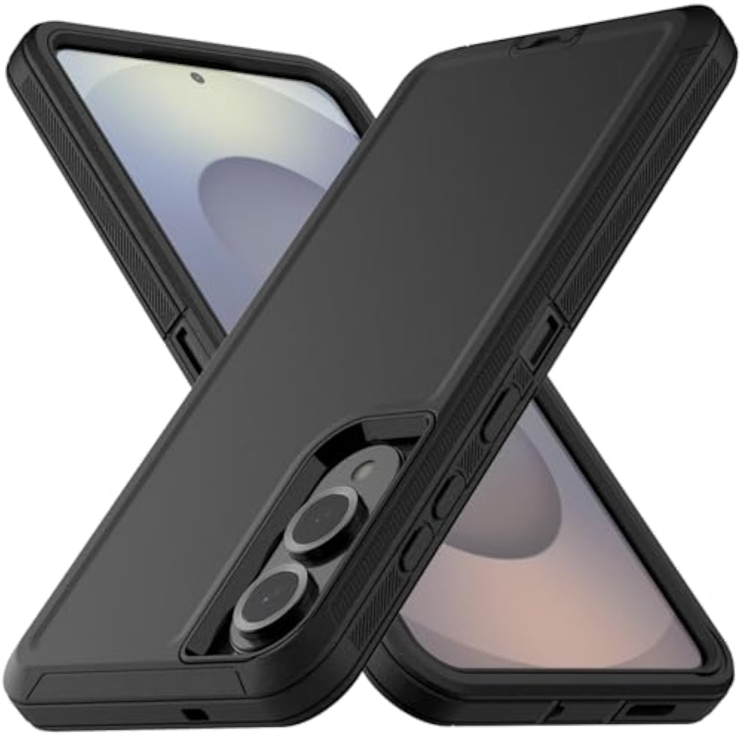 For Galaxy S25 Edge Case,3 Layers Military Grade Full Body Protection,[Without Screen Protector][Dustproof] Shockproof Rugged Non Slip Hard Cover For Samsung Galaxy S25 Edge,Black